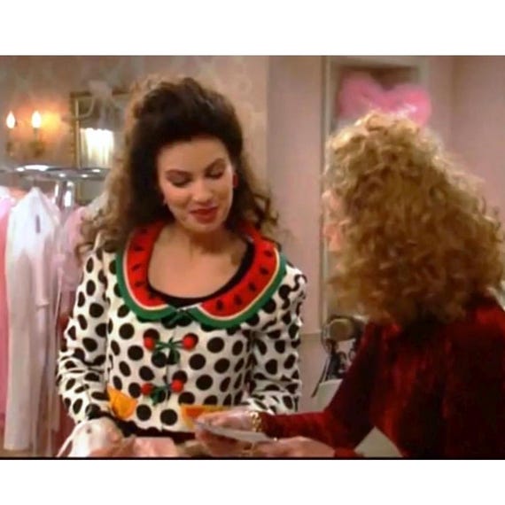 Moschino Cheap & Chic Vintage Fruit Polka Dot Jacket as Seen on