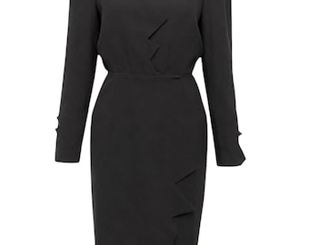 F/W 1988 Thierry Mugler Black Les Infernales Lightning Bolt Dress