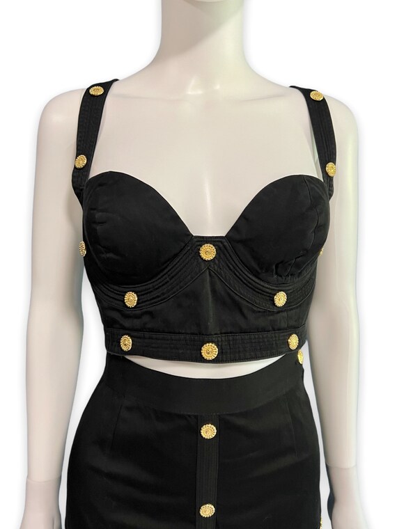 Versace Jeans Couture Vintage Black Bondage Busti… - image 5