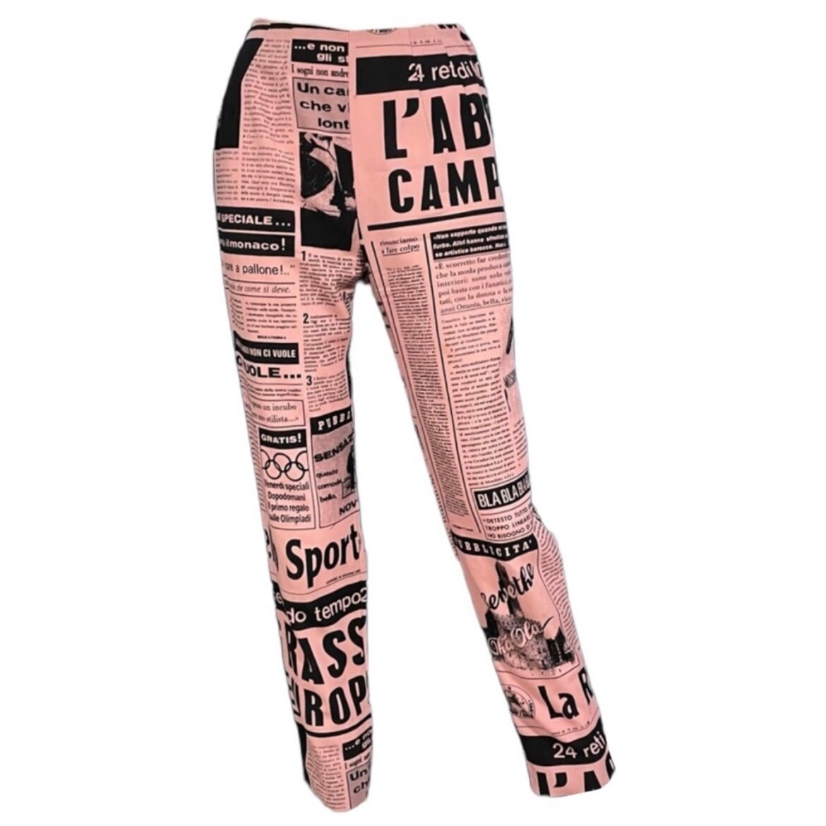 Moschino Vintage 1990's Newspaper Printed Pink Pants - Etsy