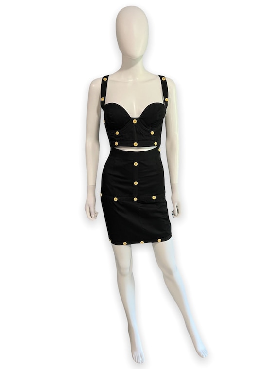 Versace Jeans Couture Vintage Black Bondage Busti… - image 2