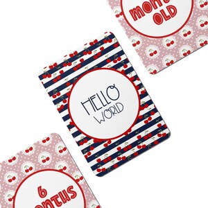 Cartes d'étape numériques Mignon comme un bébé cerise - Lot de 25