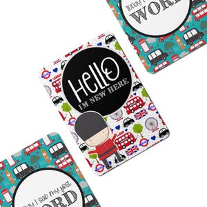 Cartes d'étape numériques Little London Baby - Lot de 25