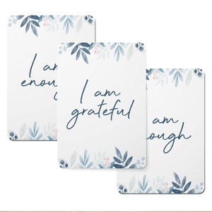 Cartes d'affirmation numériques pour les feuilles à l'aquarelle - Lot de 20