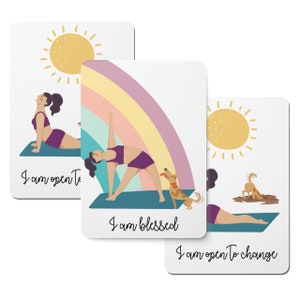 Cartes numériques d'affirmation sur le yoga et le chien - Lot de 20
