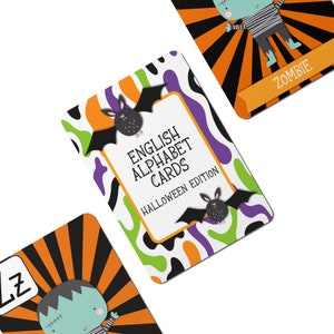 Tarjetas con el alfabeto inglés: edición de Halloween