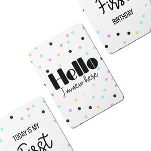 Cartes d'étape numériques pour bébés à pois scintillants - Lot de 25
