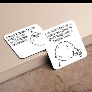 Mini-cartes numériques d'affirmation de soi avec serment drôle de mouton
