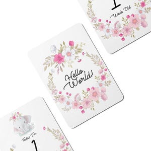 Cartes d'étape numériques Twinkle Twinkle Elephant Baby - Lot de 25