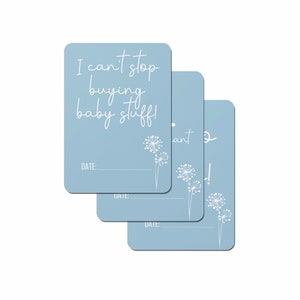 Cartes d'étape de grossesse Pissenlit en bleu - Lot de 30