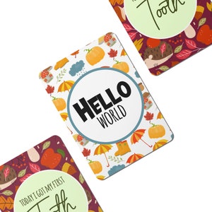 Cartes numériques scintillantes pour bébés d'automne - Lot de 25