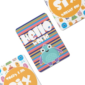 Cartes d'étape numériques bébé monstres scintillants - Lot de 25