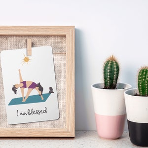 Yoga digitale e le carte di affermazione del gatto - Set di 20
