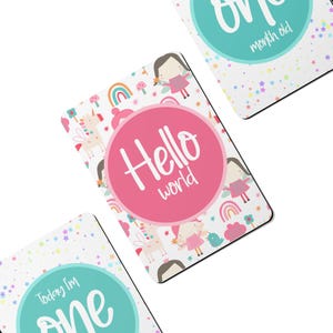 Cartes d'étape numériques bébé fées et licornes - Lot de 25