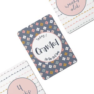 Cartes d'étape numériques Boho Rainbows Baby - Lot de 25
