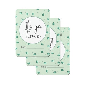 Cartes jalons grossesse vert forêt - Lot de 30
