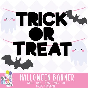 halloween banner, halloween SVG, halloween decoration, trick or treat svg, halloween clipart, ghost svg free license-svg, eps, dxf, png, ai