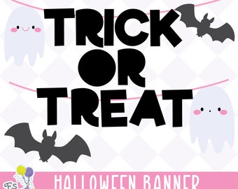 halloween banner, halloween SVG, halloween decoration, trick or treat svg, halloween clipart, ghost svg free license-svg, eps, dxf, png, ai