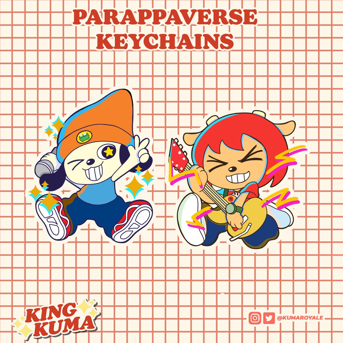 PARAPPA THE RAPPER 3 Pick Keychain Japan Kawaii Anime