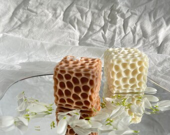 Honeycomb cube candle| soya candle | Decorative candle | Scented | Vegan & Plastic free | Handmade gift | Wedding decorations | Home decor