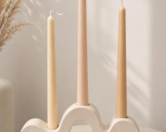 Tapper Gerippte lange Kerze | Kerzenständer | Geriffelte Stumpenkerze | Hohe Taper Column, Dekorative Kerze, Abenddekor,Hochzeit 25 cm