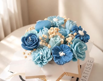 Large scented wax flower bouquet - floral arrangement gift