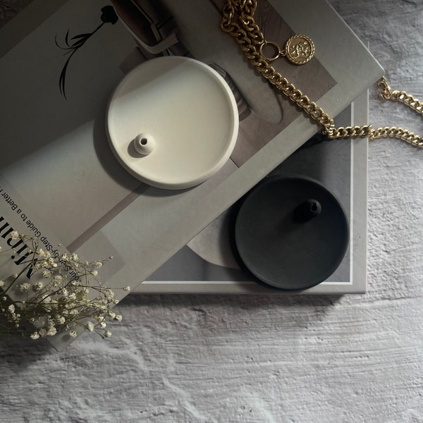 Incense round stone holder | Incense holder | Trinket dish |Tray | Home Decor | Accessories | Nordic design | concrete incense stick holder