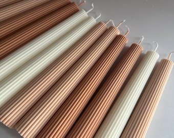 Ribbed long candles | Ribbed Pillar Candle | Tall Taper Column, Decorative Candle, Dinner Candle, Luxury Candle, Home Decor, Wedding Candle