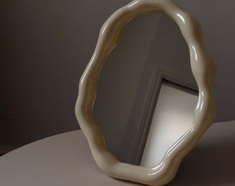 Nordic Wave Mirror | Frameless Tabletop Vanity Mirror