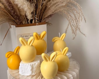 Osterhasen-Ei Sojakerzen-Set | Handgemachte Tischdekoration