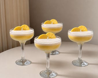 Lemmon Martini Candle - Handgegossene Kaffee-Cocktailkerze - Zitrone und Limette