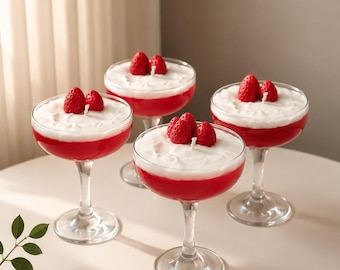 Erdbeer-Martini-Kerze - Handgegossene Kaffee-Cocktailkerze - Erdbeerduft