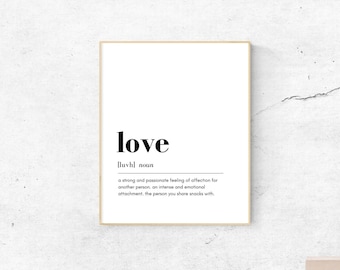 love definition print, dictionary meaning of love art, INSTANT DOWNLOAD PDF, romantic gift idea for partner