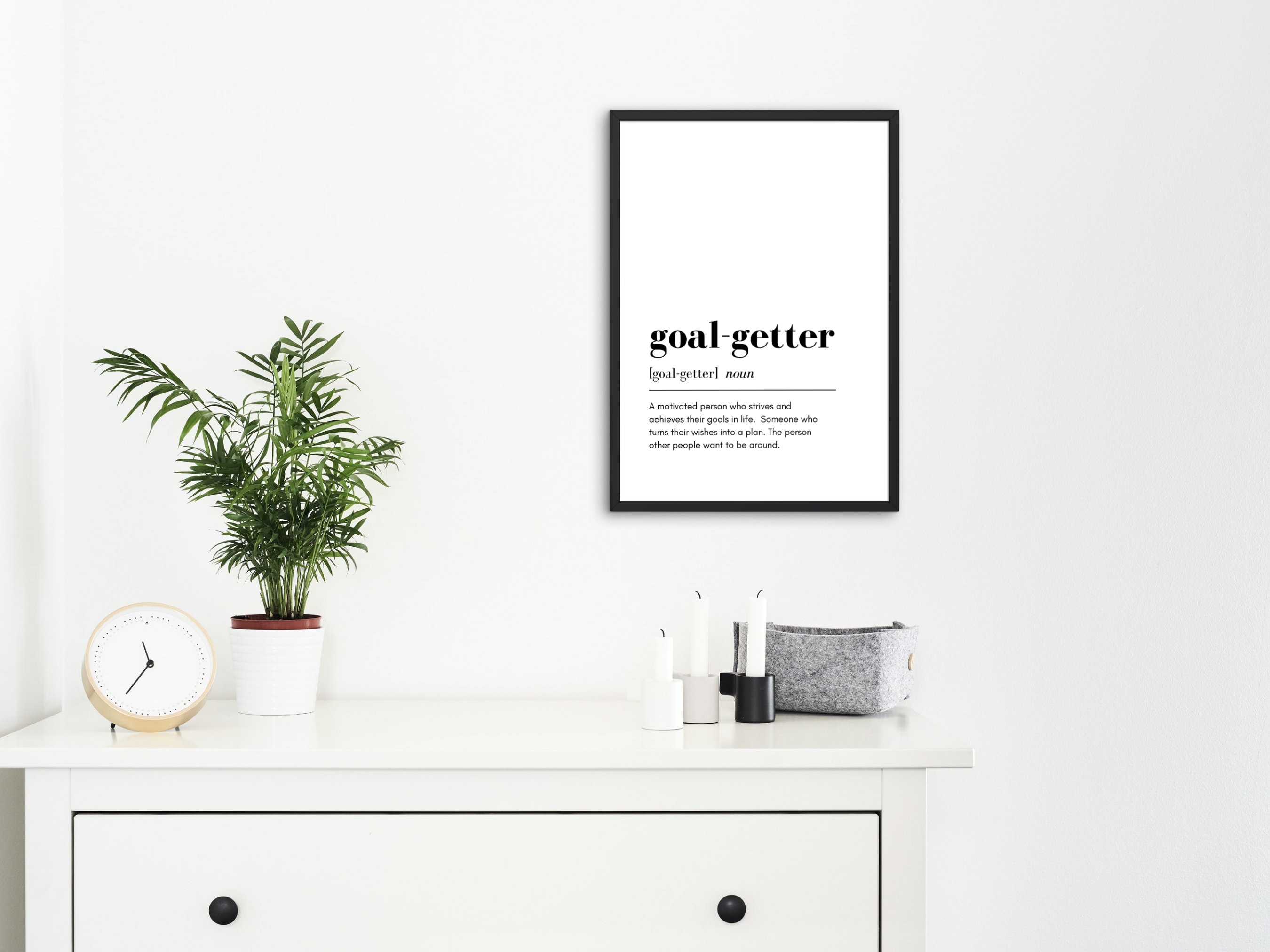 Goalgetter Definition Print, Instant Download , Print and Frame Wall