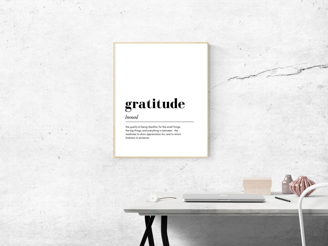 Gratitude Definition Printable Art Dictionary Meaning of Etsy