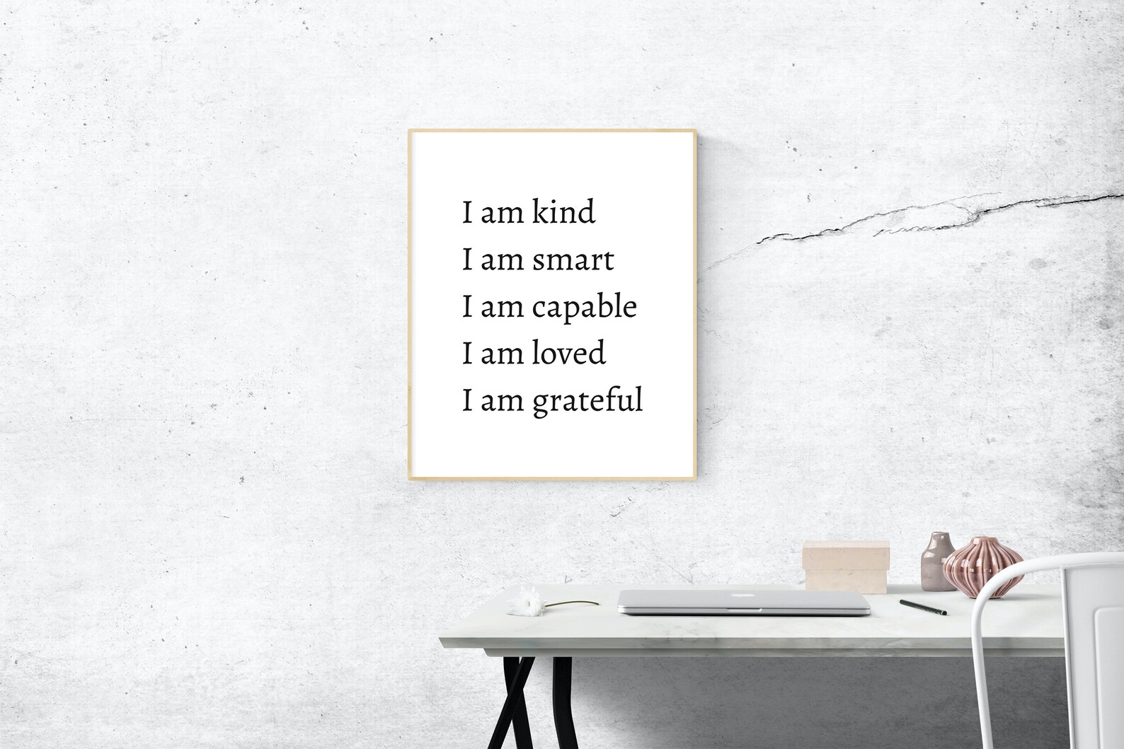 Positive Affirmations Wall Art Digital Download Printable, I Am Kind