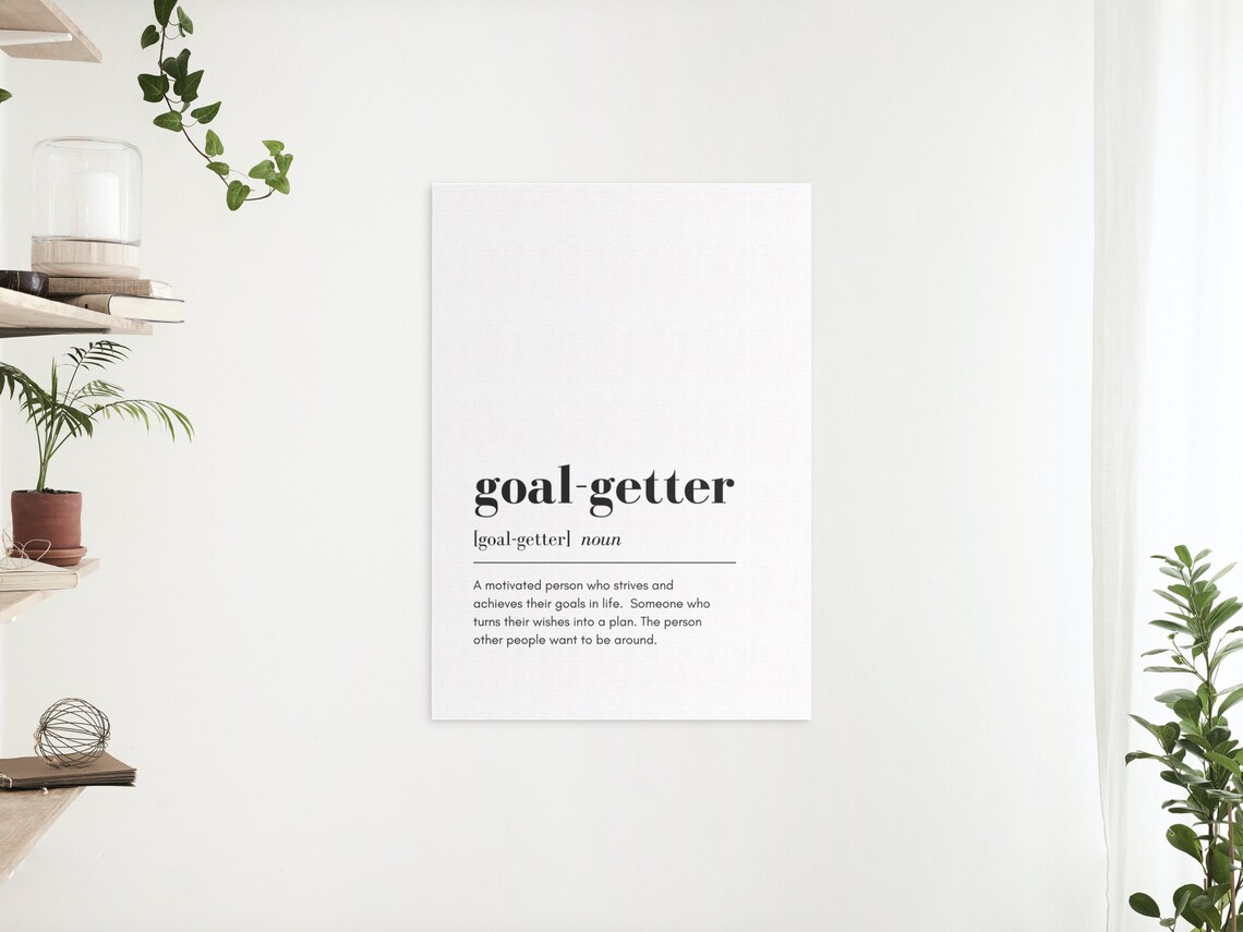 Goalgetter Definition Print, Instant Download , Print and Frame Wall