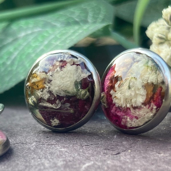 Keepsake Inclusion Cufflinks - Cremains, flower preservation, Umbilical cord, Breastmilk, Pet Fur, Hair, Placenta, Ashes cremation jewelry