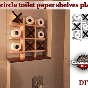 Piano fai da te / Porta carta igienica Tris / Decorazione e stoccaggio del bagno Mensole da parete in legno divertenti e moderne organizer fai da te