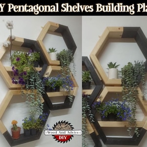 1 Picket Hexagon Shelf/Wall Art Plans, Hexagon Plans, Decor Plans, Build Plans, Woodworking Plans, DIY Woodworking Plans, Wood Star Plans