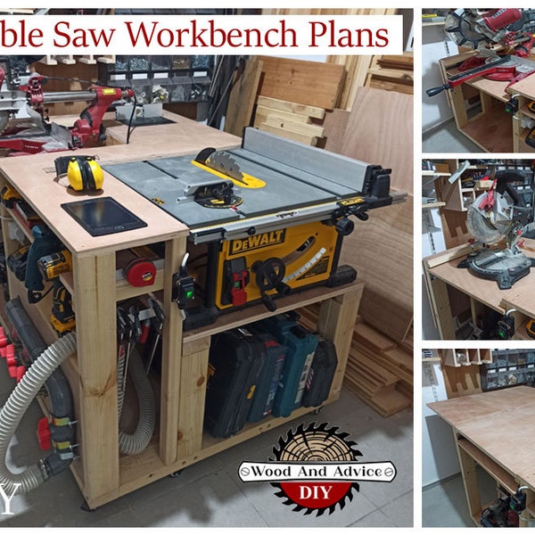 PDF Mobile Workbench Plans | Mobile Werkshop | All in One | Compact Flip-Top Workbench Plans