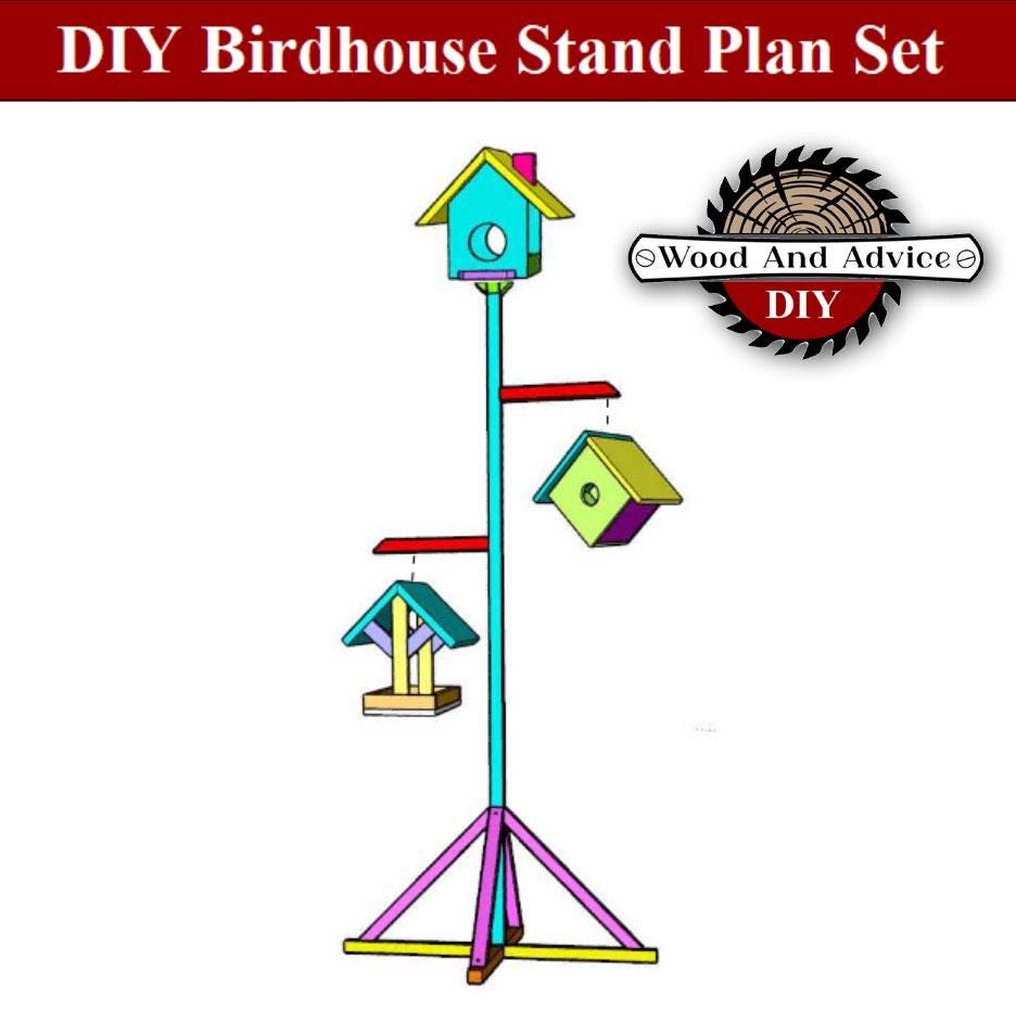 DIY Bird Praise Set Plan,4 DIY Plans,birdhouse, Parrot Feeding House ...