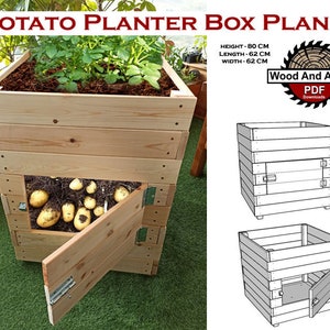 Plan biologische aardappelplanter/plattegrond aardappelbak/plan bloembak/plan planter/planter plan/plan plantenbak/plattegrond verhoogde plantenbak/houten plantenbak