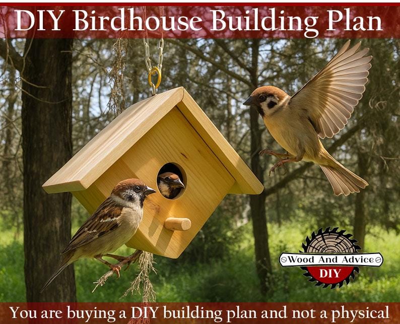 DIY Bird Praise Set Plan,4 DIY Plans,birdhouse, Parrot Feeding House ...