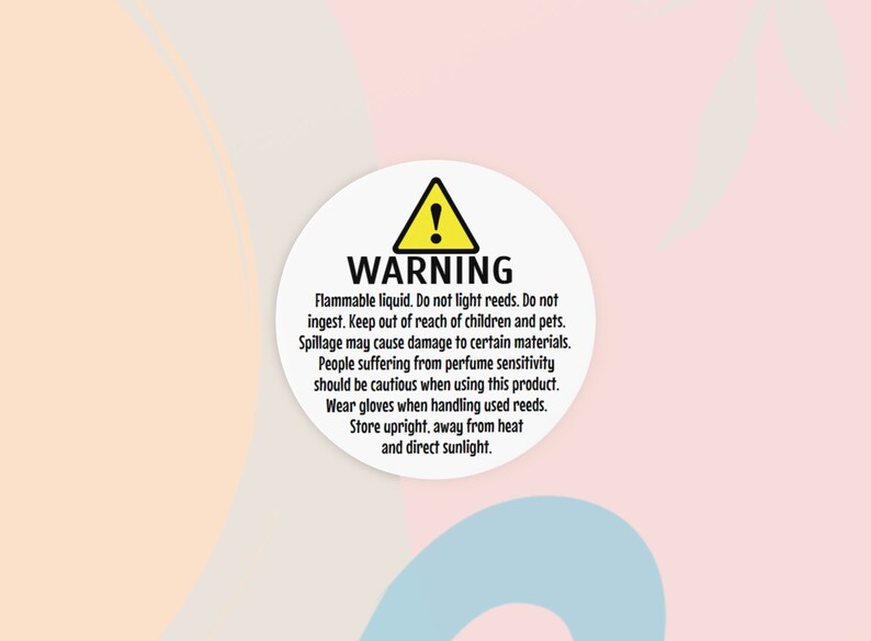 35 Reed Diffuser Safety Warning Labels Stickers Etsy