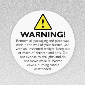 Wax Melt Warning Label Printable 