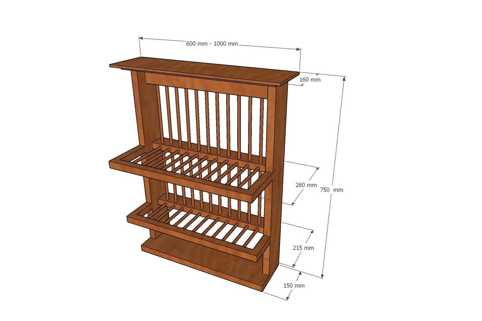 Handmade Solid Wood Plate Rack Etsy UK