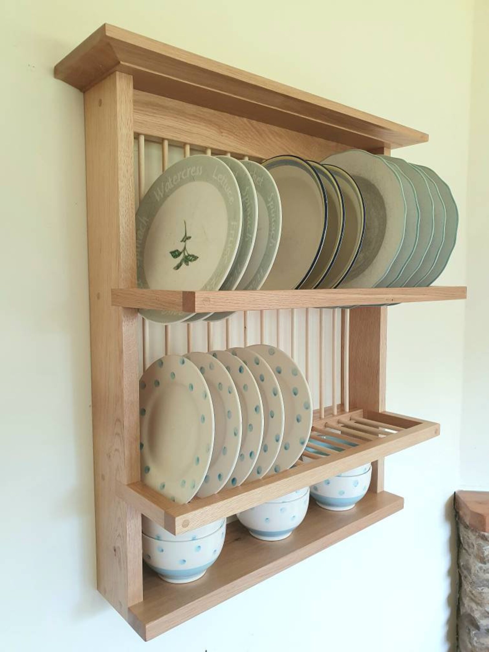 Handmade Solid Wood Plate Rack Etsy UK