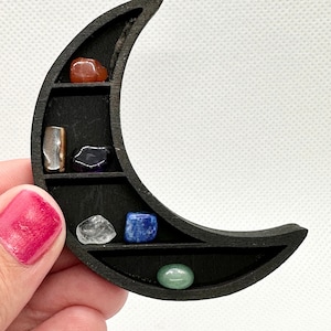 Miniature Moon Shelf | Moon Crystal Shelf | Dollhouse Miniatures | Witch Miniatures | Miniature Moon Trinket Shelf