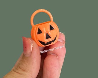 Miniature Pumpkin Bucket | Miniature Dollhouse Trick or Treat Bucket
